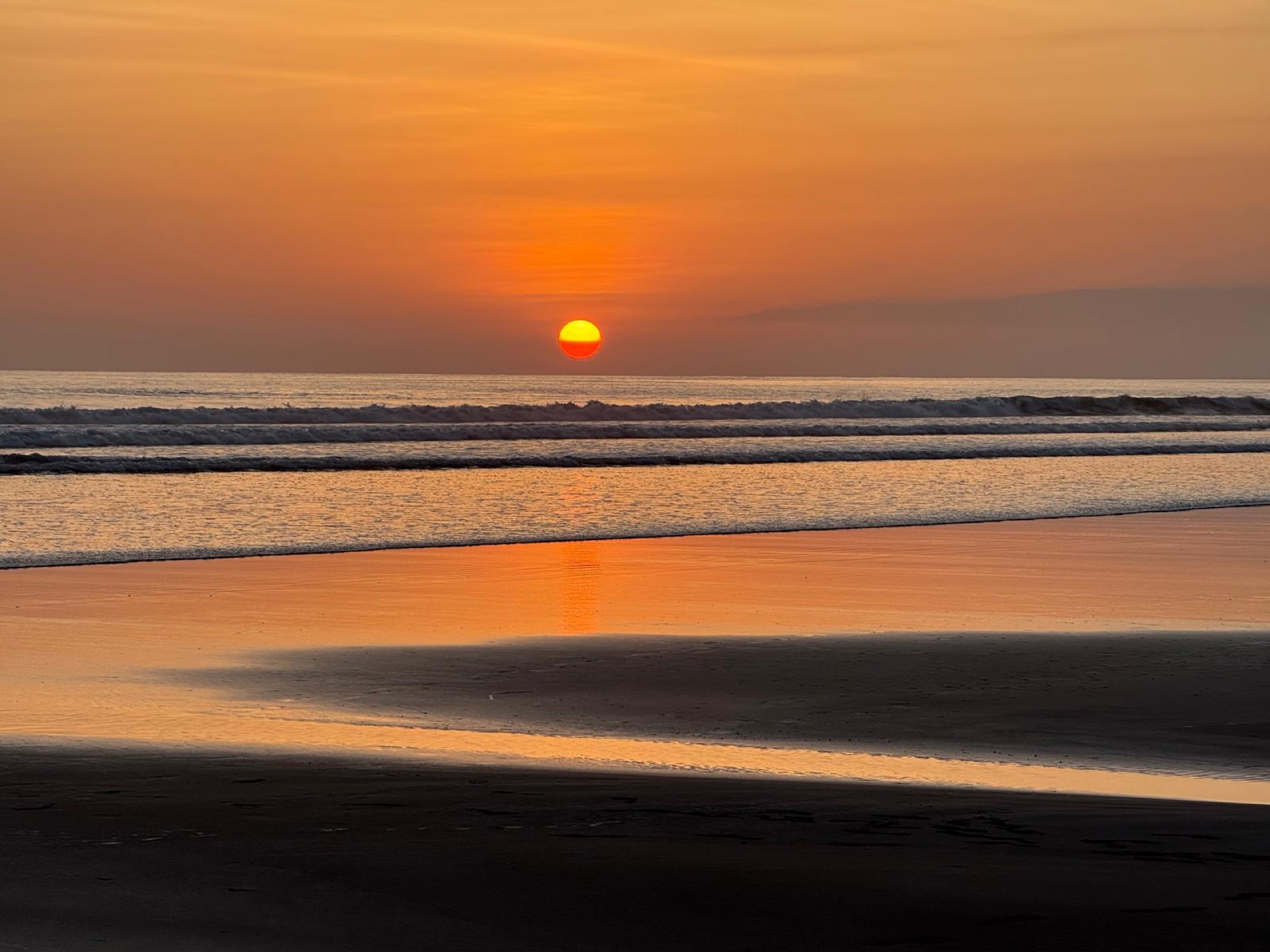Dominical beach at sunset